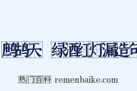鹧鸪天·绿酒红灯漏造句是什么意思的图片